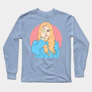 illustration women hand eyes Long Sleeve T-Shirt